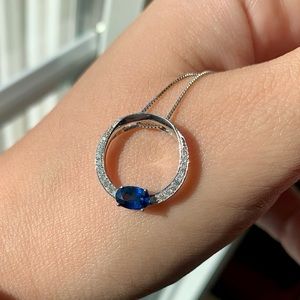 Sapphire & Diamond Pendant necklace